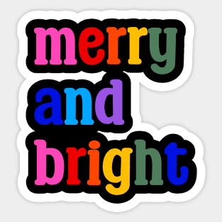 Merry and Bright, Christmas, Typography Sticker